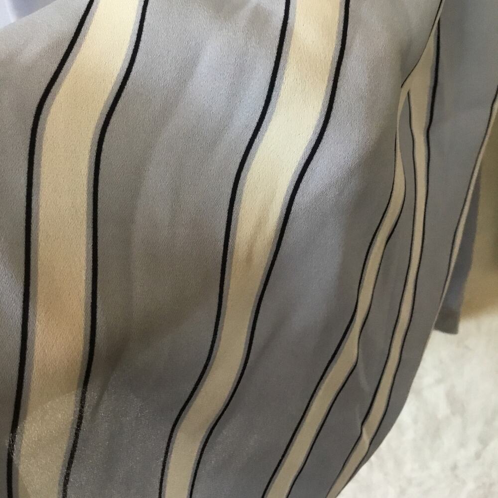 Loft Blue Striped V-Neck Mixed Media Top - Picture 12 of 16
